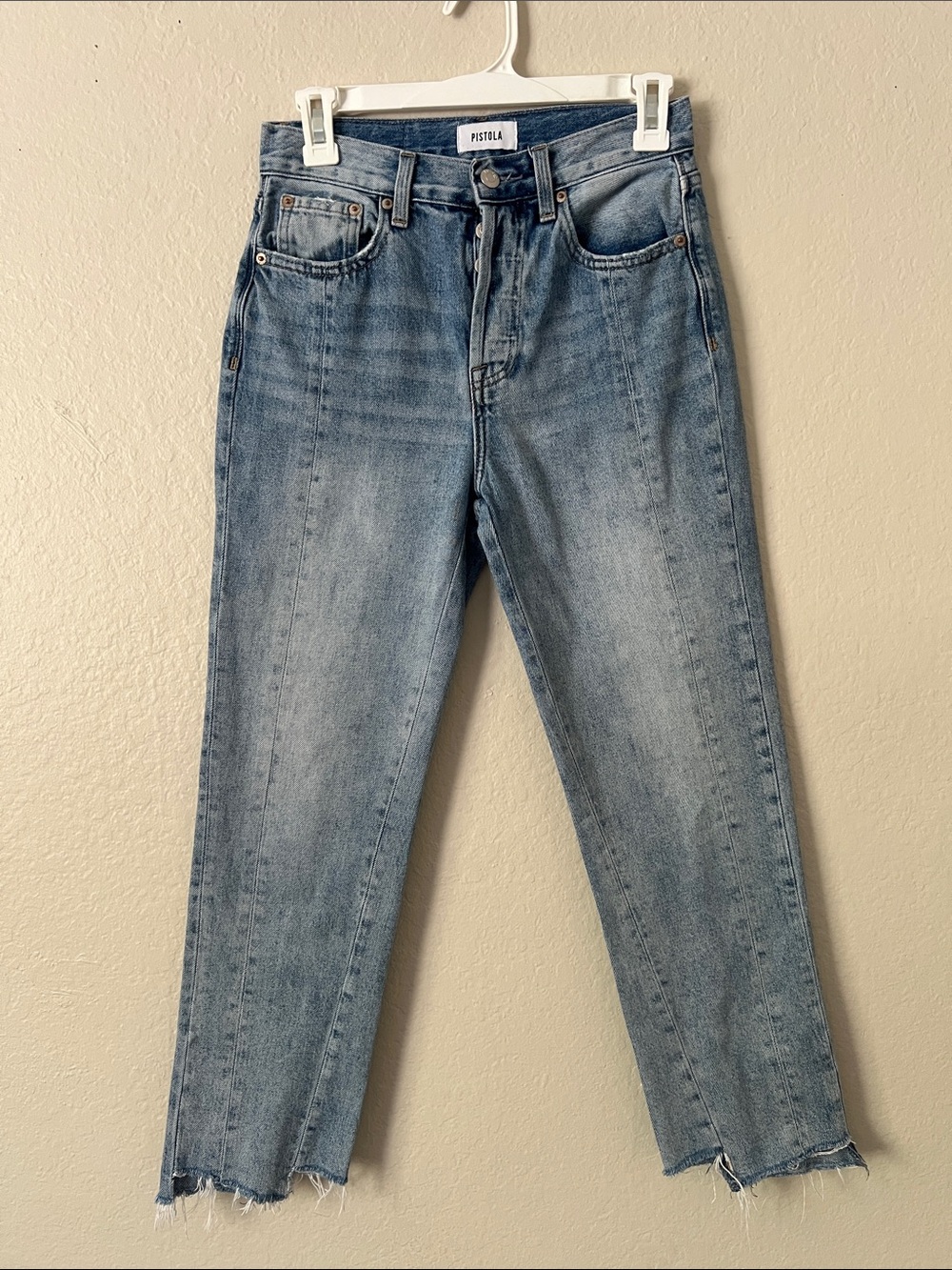 EUC Pistola 100% Cotton Raw Hem Button Fly Jeans in Size 24
